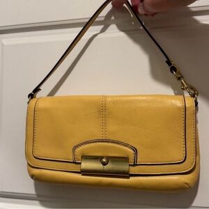 Coach purse yellow leather